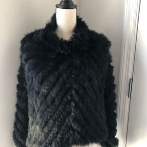 Black fur poncho